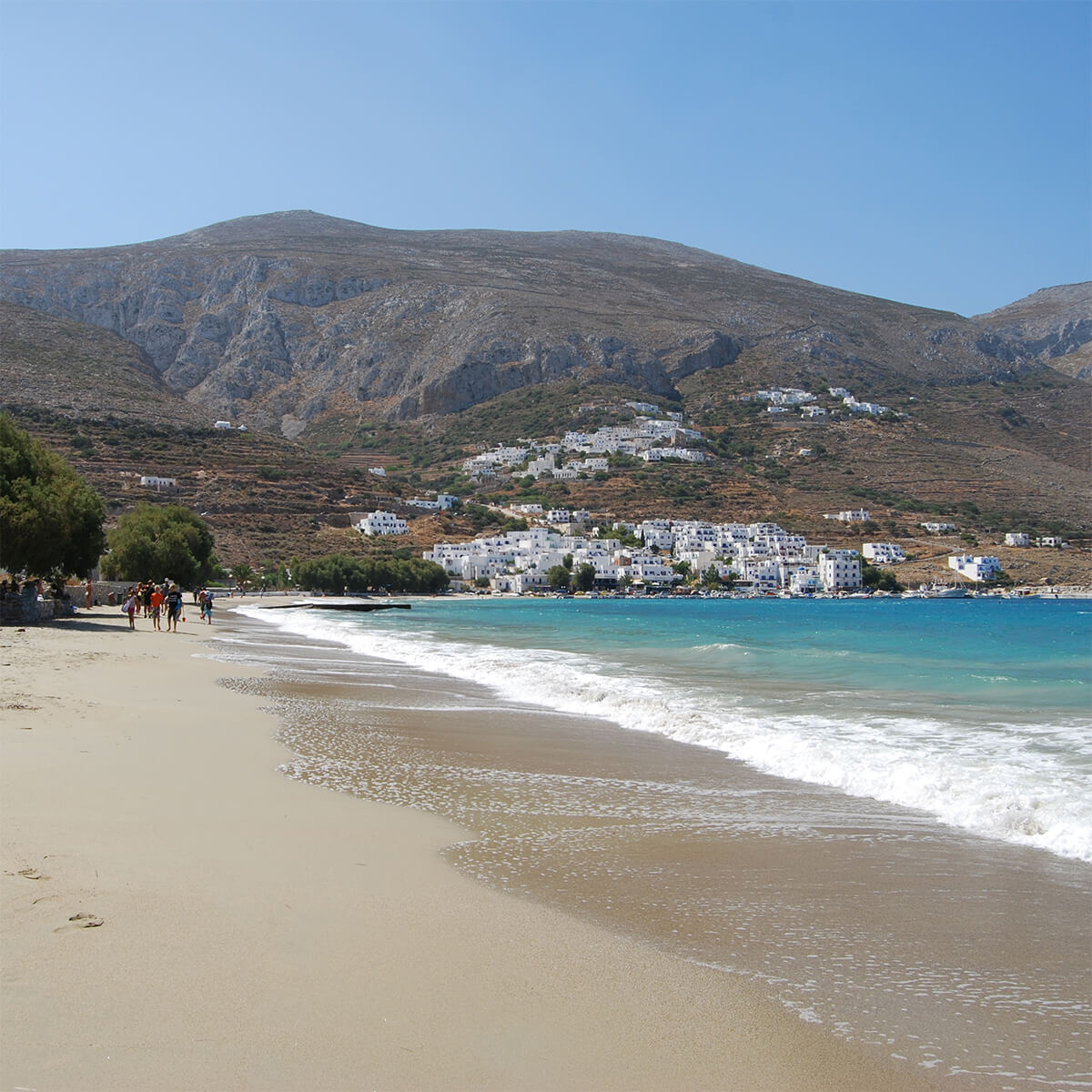 Aegiali Beach on Amorgos island Cyclades Greece